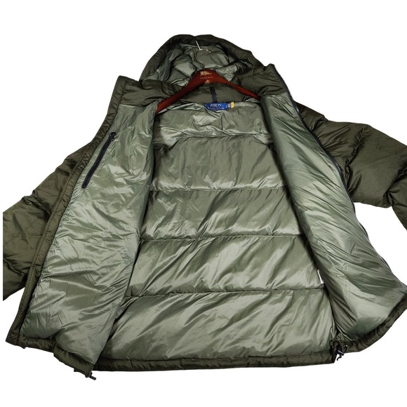 NEW Polo Ralph Lauren L Insulated Down Puffer Coat Winter Jacket Olive MRSP $498 - Picture 7 of 17
